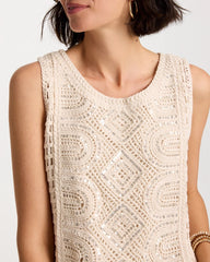 Chico's For Sale Neutral Crochet Sequin Tank