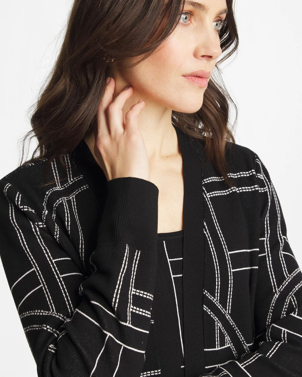 Chico's Online Black Ella Graphic Cardigan