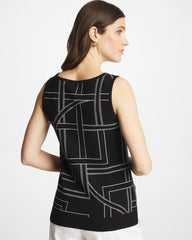 Chico's Discount Black Ella Graphic Scoopneck Tank