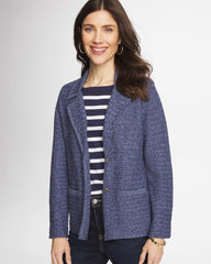 Chico's Outlet Medium Denim Denim Inspired Textured Cardigan