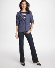 Chico's Outlet Medium Denim Denim Inspired Textured Cardigan