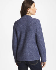Chico's Outlet Medium Denim Denim Inspired Textured Cardigan