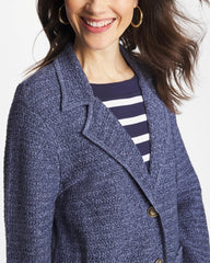 Chico's Outlet Medium Denim Denim Inspired Textured Cardigan