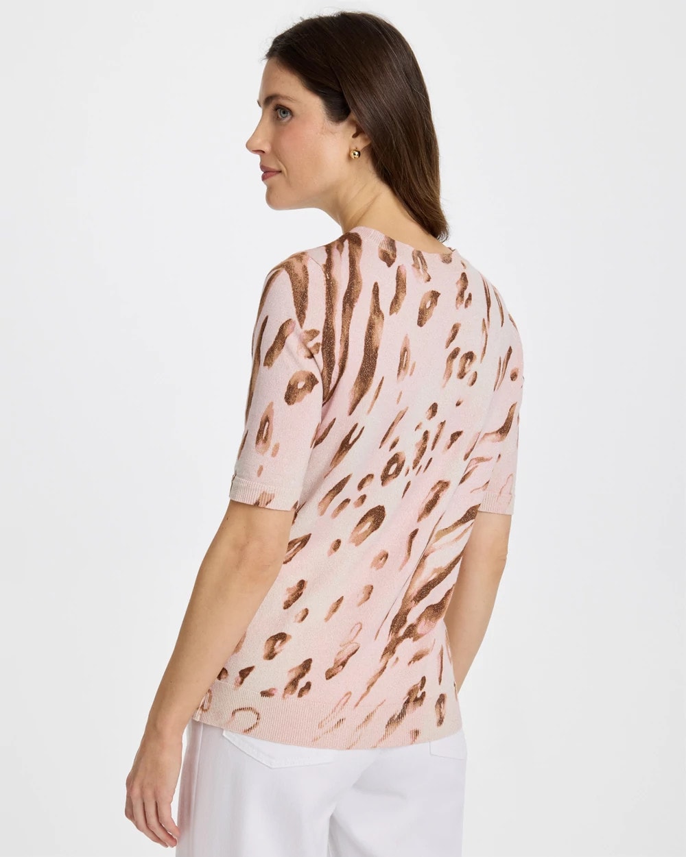 Chico's For Sale Sweet Blossom Ella Crewneck Metallic Pullover Sweater