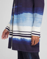 Chico's Discount Passport Blue Stripe Ombre Duster Cardigan