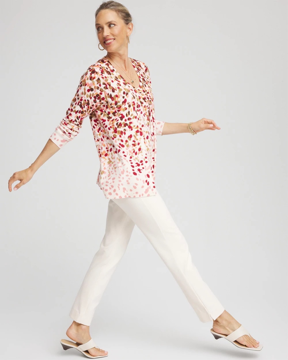 Chico's Sale Multi Ombré Printed V-Neck Cardigan