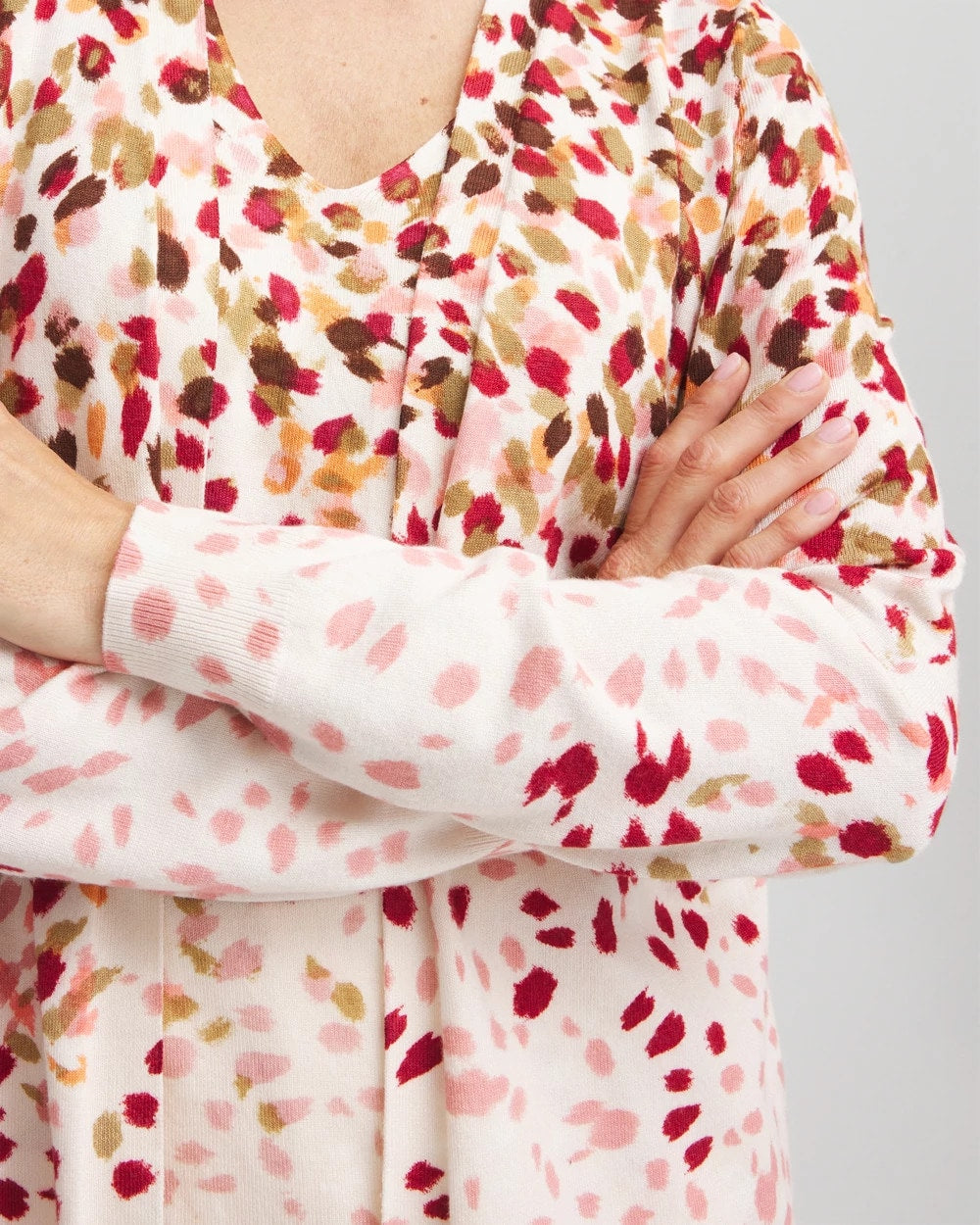Chico's Sale Multi Ombré Printed V-Neck Cardigan
