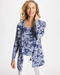 Chico's On Sale Blue Ella Floral Cardigan