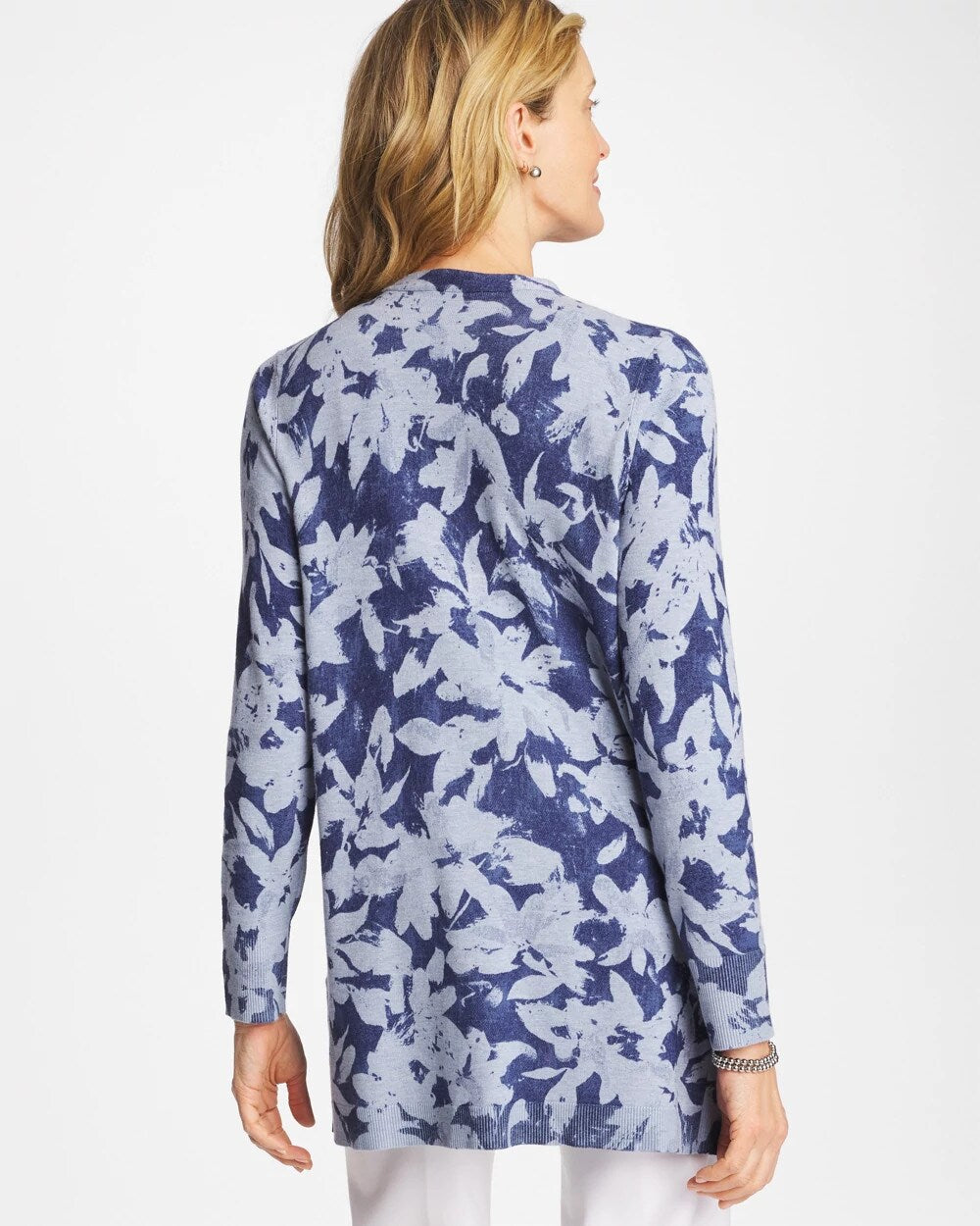Chico's On Sale Blue Ella Floral Cardigan