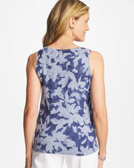 Chico's For Sale Blue Ella Floral Scoopneck Tank