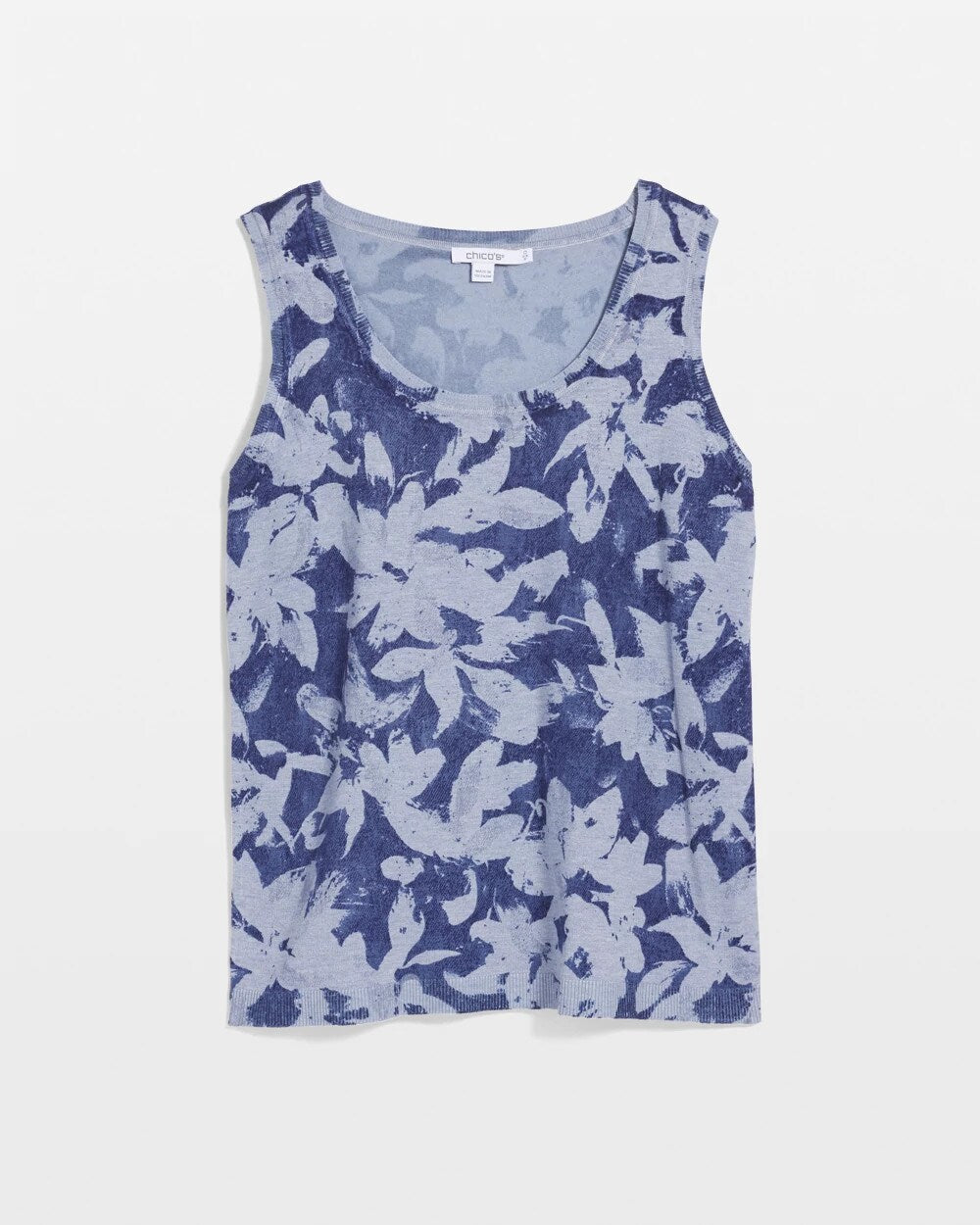 Chico's For Sale Blue Ella Floral Scoopneck Tank