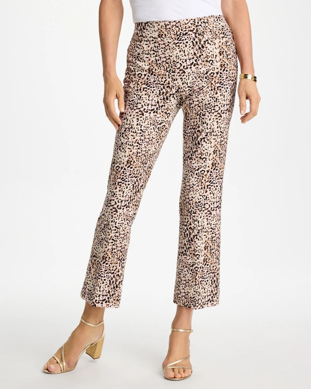 Chico's Sale Pale Sand Brigitte™ Animal Print Crop Flare Pants