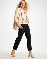Chico's Outlet Black High Hem Straight Crop Pants
