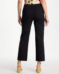 Chico's Outlet Black High Hem Straight Crop Pants