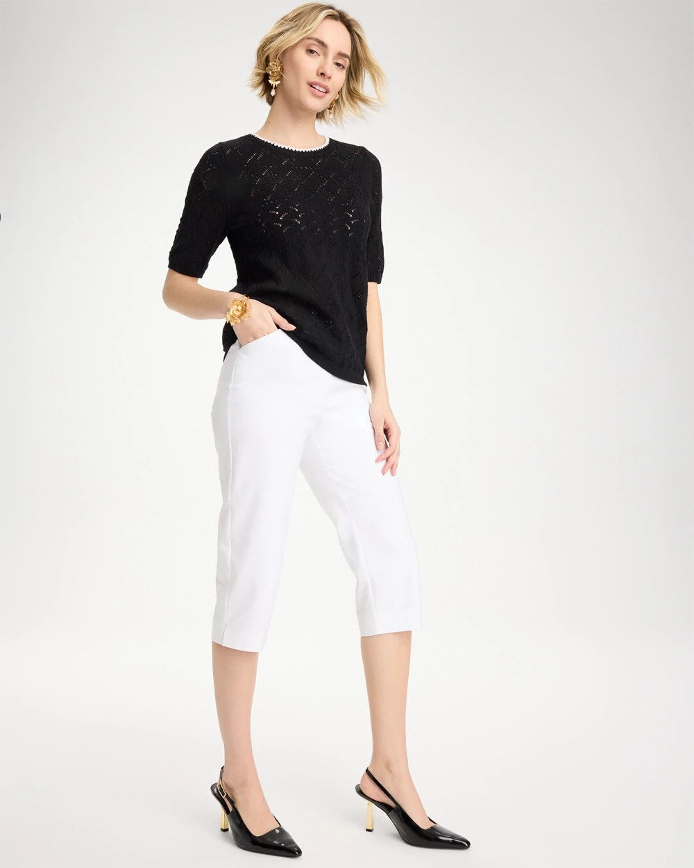 Chico's On Sale Alabaster Emme Slim Capri Pants