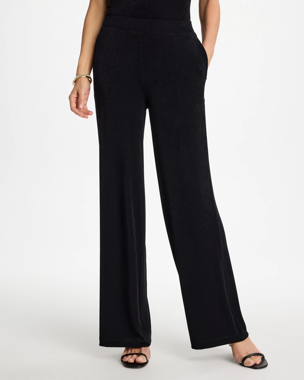 Chico's For Sale Travelers Black Petite Travelers™ Wide-Leg Pocket Pants