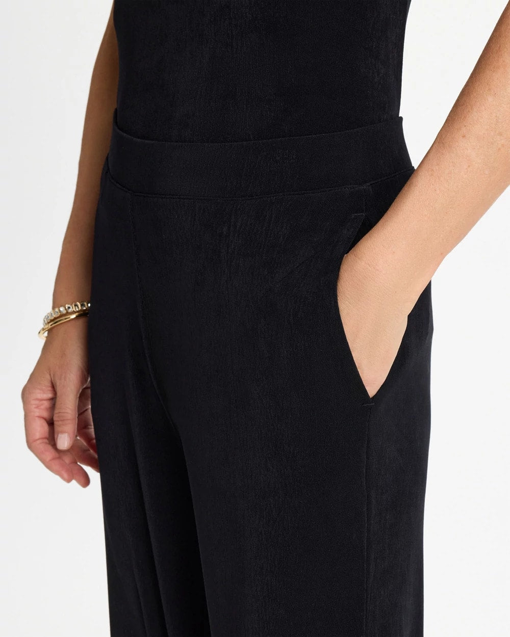 Chico's For Sale Travelers Black Petite Travelers™ Wide-Leg Pocket Pants