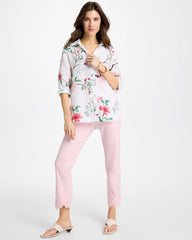 Chico's Online Sweet Blossom Embroidered Brigitte™ Slim Crop Pant