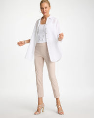 Chico's Discount Neutral Brigitte™ Slim Twill Stripe Neutral Crop
