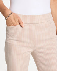 Chico's Discount Neutral Brigitte™ Slim Twill Stripe Neutral Crop