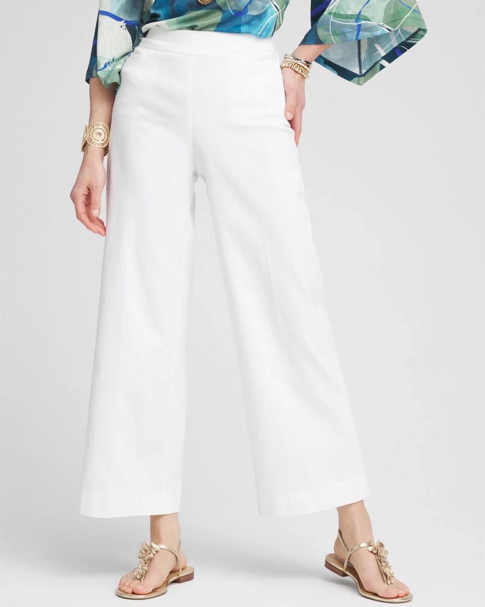 Chico's Sale Alabaster Petite Brigitte Wide Leg Cropped Pants