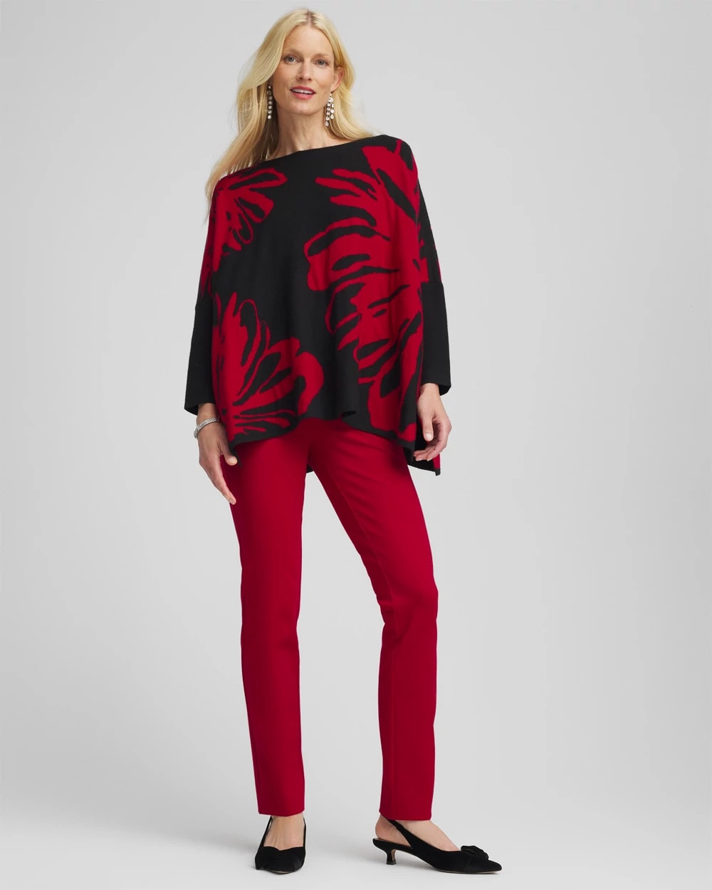 Chico's On Sale Carmine Red Juliet Slim Trim Detail Pants