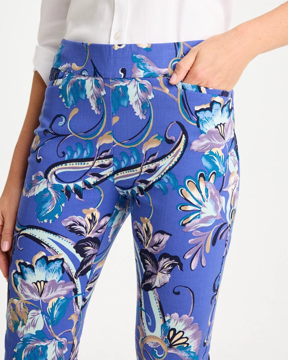 Chico's Online Amparo Blue Brigitte™ Slim Mae Paisley Crop Pant