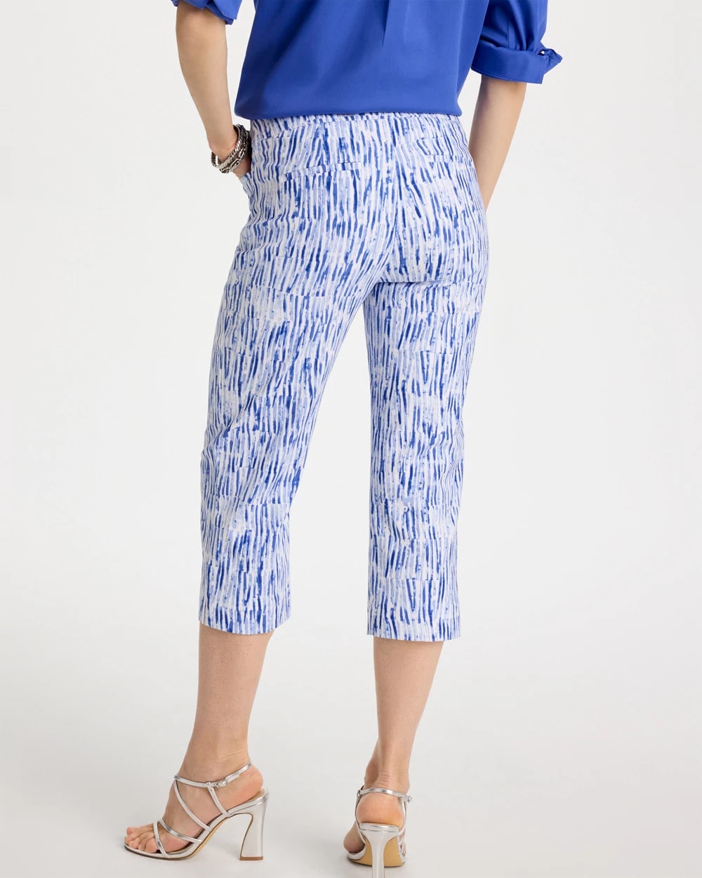 Chico's Sale Amparo Blue Brigitte™ Slim Infinite Lines Capri Pants
