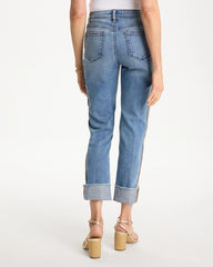 Chico's For Sale Allegro Indigo Girlfriend Roll Cuff Crop Jeans