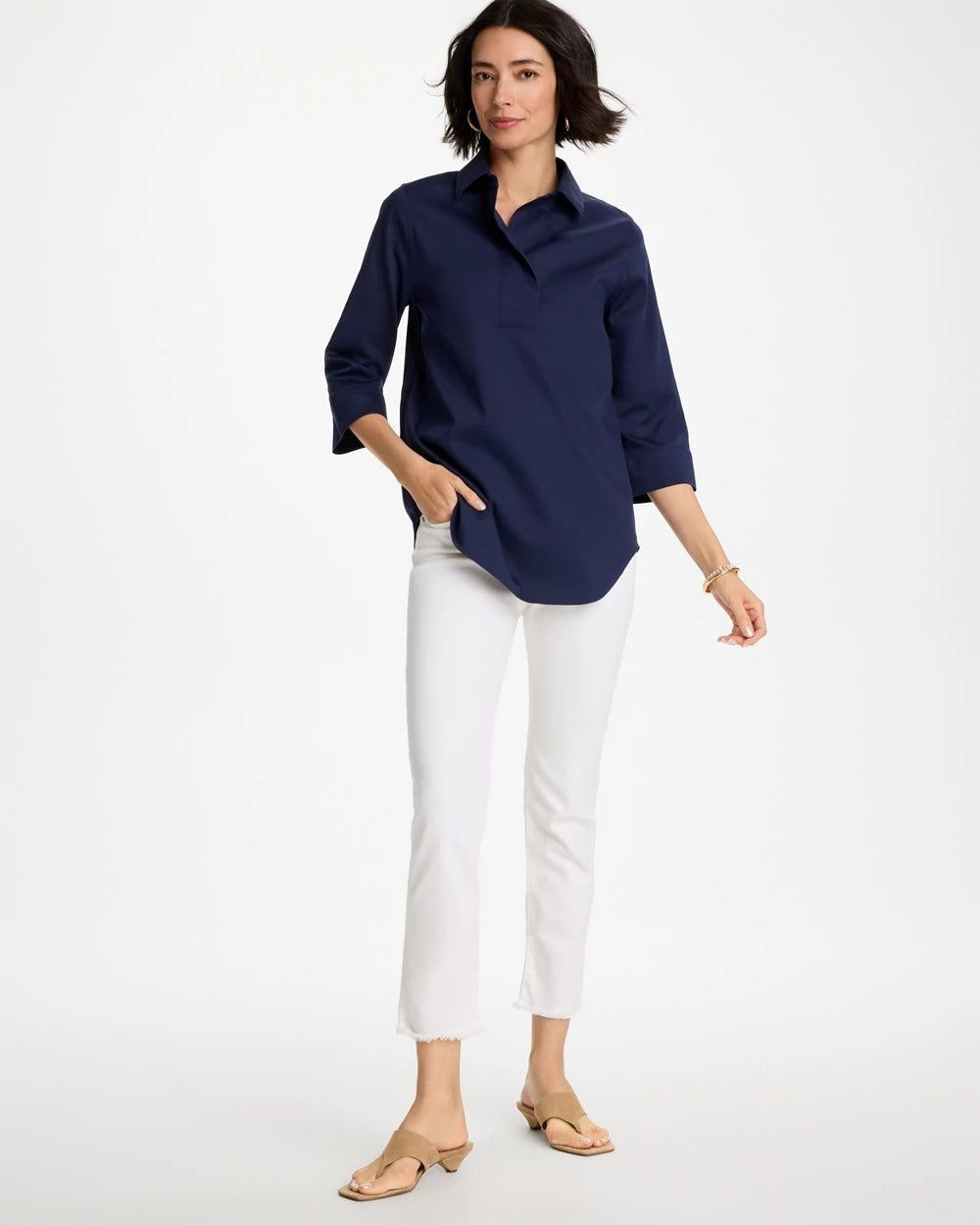 Chico's Online Alabaster No-Stain Girlfriend Frayed Ankle Jeans