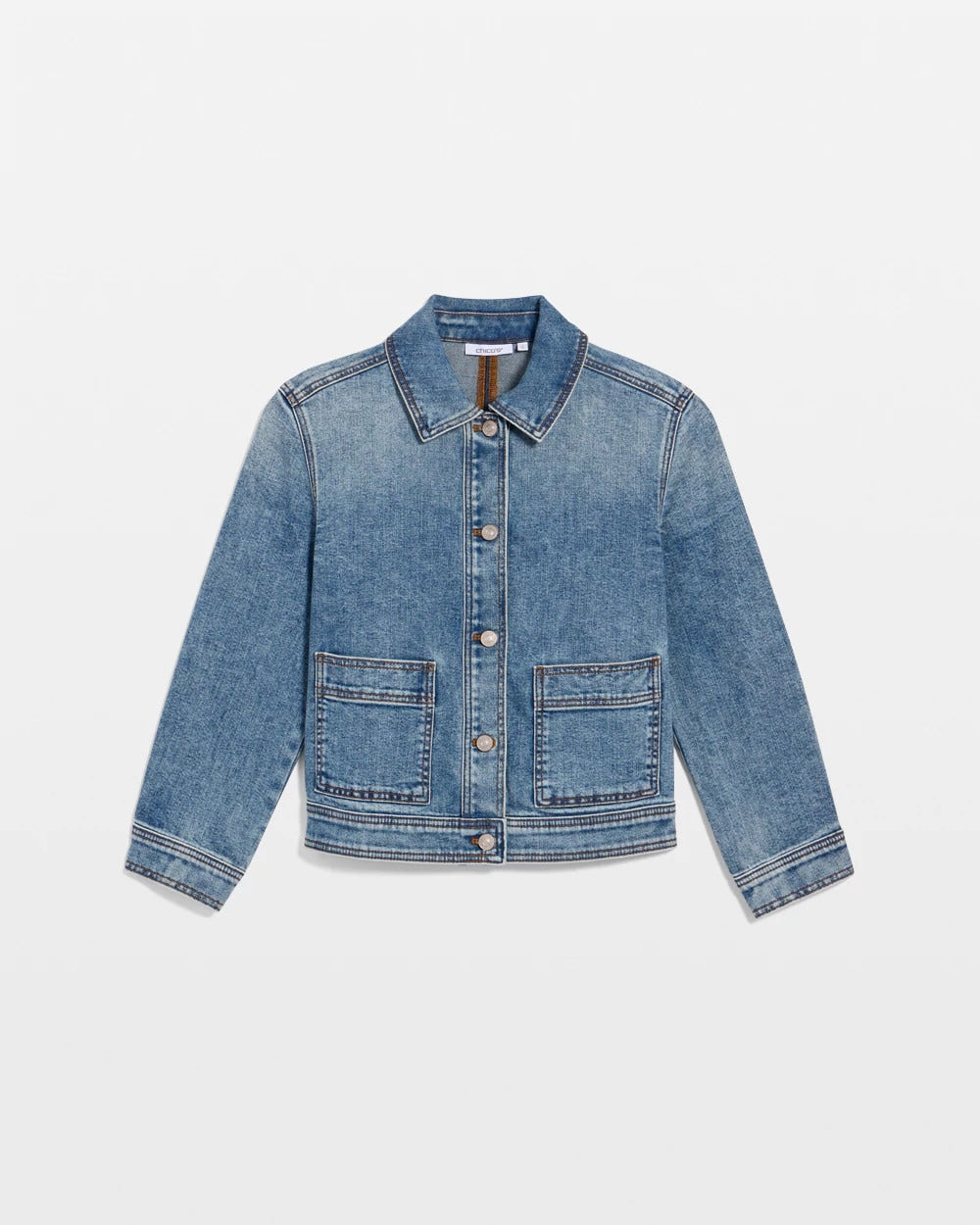 Chico's Outlet Sakura Indigo Denim Cropped Trucker Jacket
