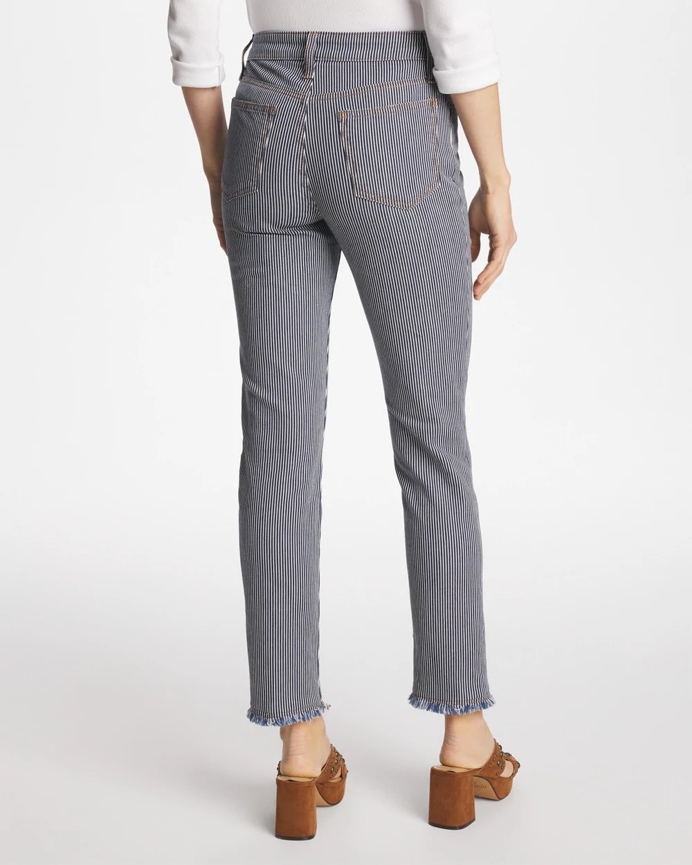 Chico's Online Denim Pinnacle Stripe Girlfriend Ankle Jeans