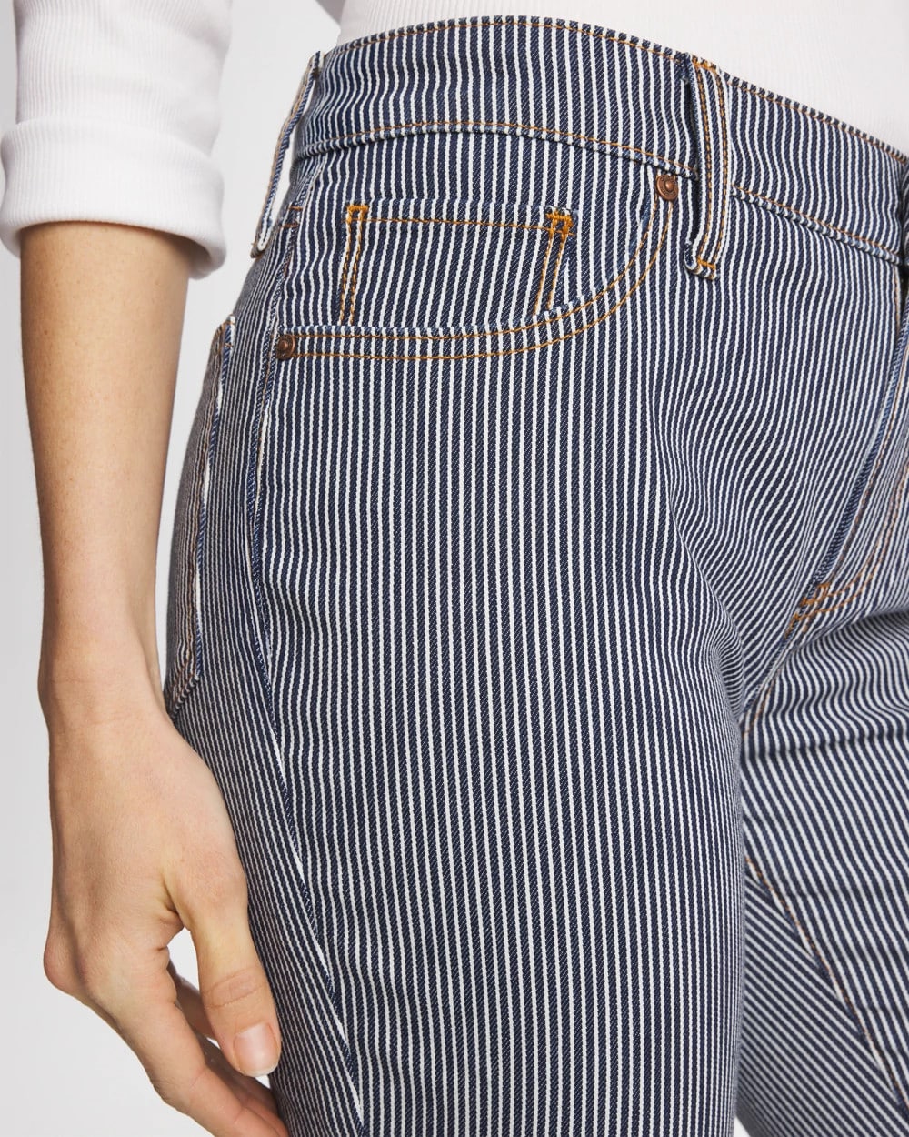 Chico's Online Denim Pinnacle Stripe Girlfriend Ankle Jeans