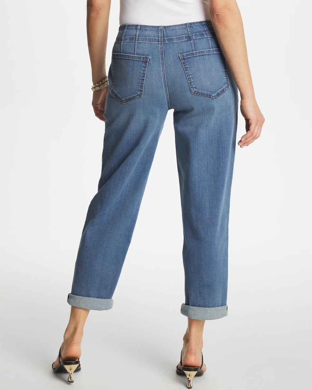 Chico's Outlet Bailey Indigo Pull-On Boyfriend Cropped Jeans