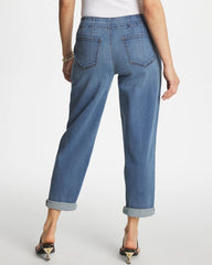 Chico's Outlet Bailey Indigo Pull-On Boyfriend Cropped Jeans