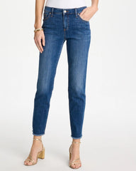 Chico's For Sale Kailua Indigo Girlfriend Slim Frayed Ankle Jeans
