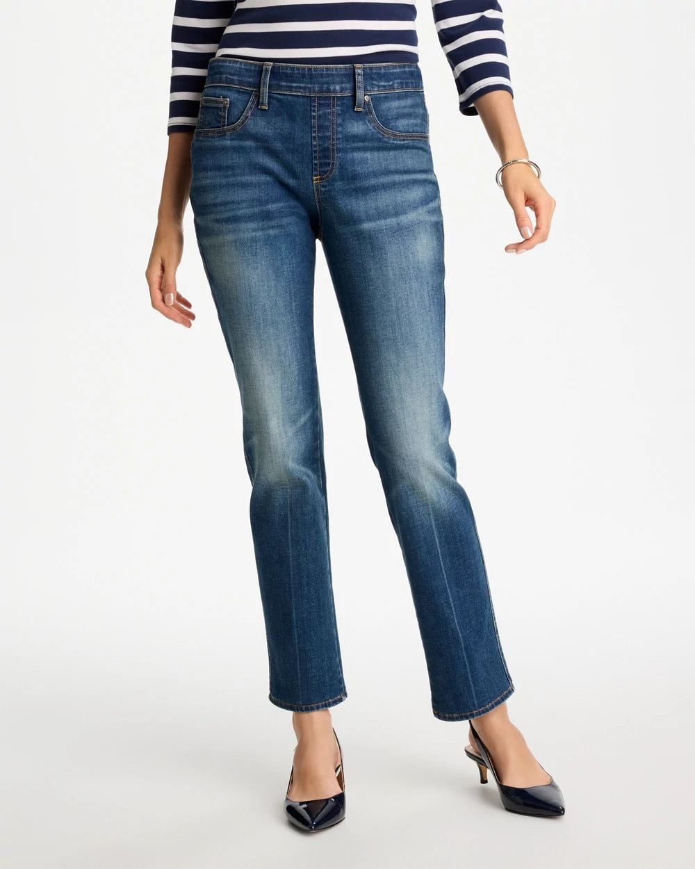 Chico's Sale Santorini Indigo Pull-On Straight Jeans