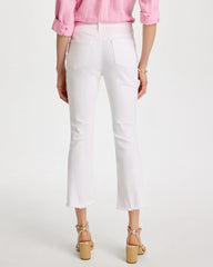 Chico's Outlet Alabaster Petite No Stain Girlfriend Fray Hem Kick Flares