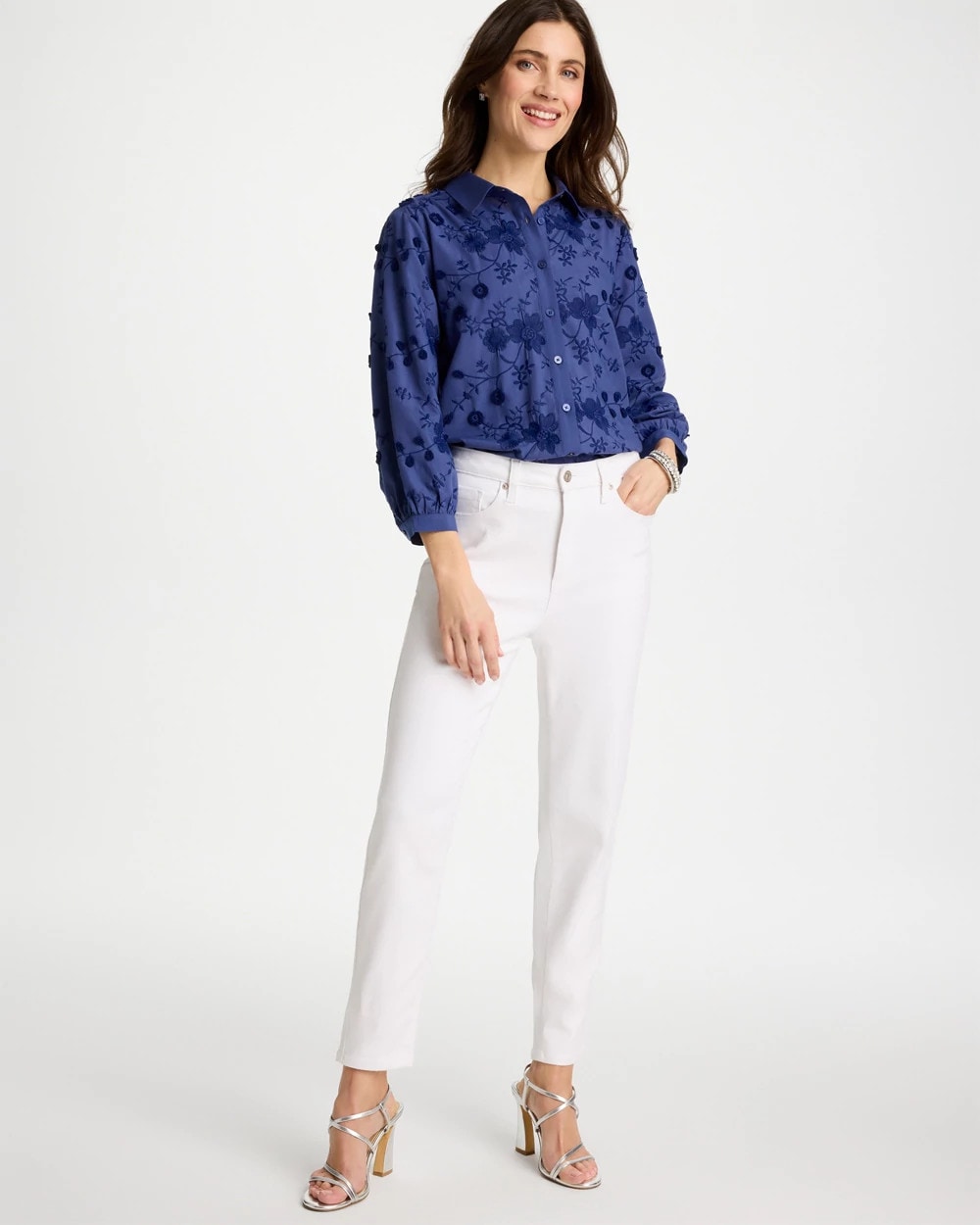 Chico's Discount Alabaster Skinny Ankle Jeans