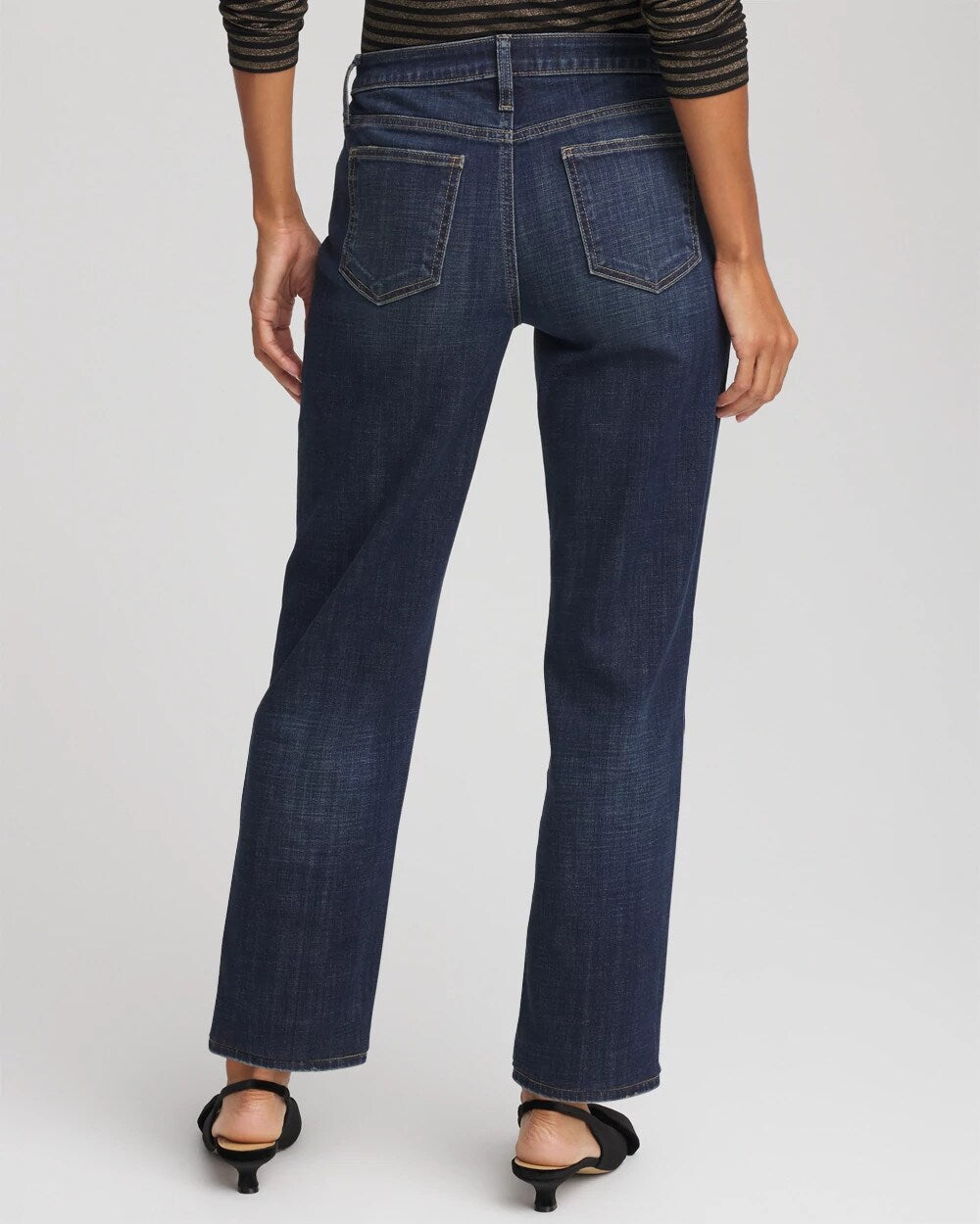 Chico's For Sale Flower Moon Indigo Girlfriend Straight Ankle Jeans