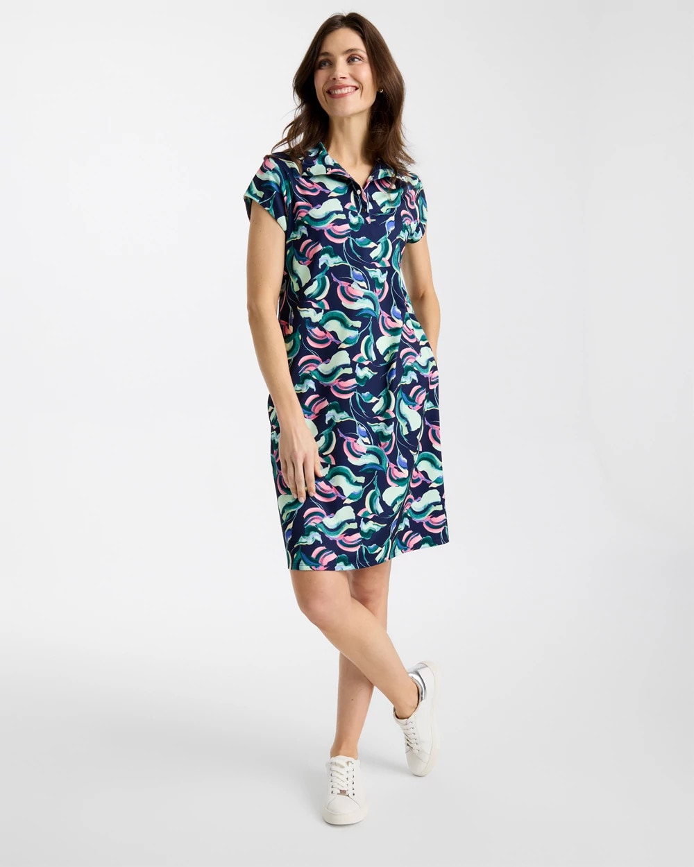 Chico's Outlet Blossom Zenergy® UPF Blooms Polo Dress