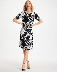 Chico's For Sale Black/White Travelers™ Knit New Bloom Day Dress