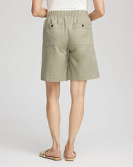 Chico's Discount Washed Sage Cotton-Linen Pull-On Utility Shorts