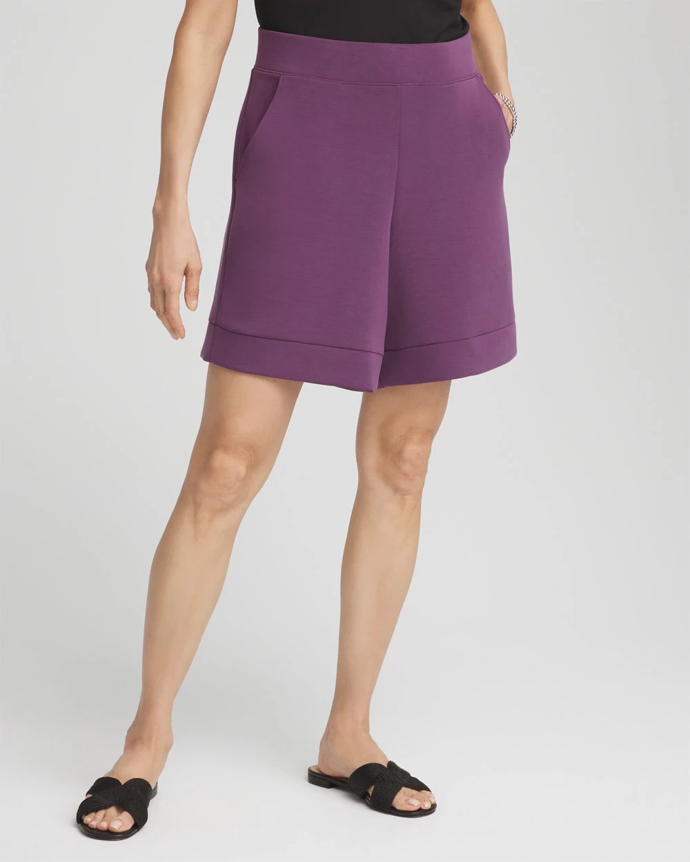 Chico's For Sale Washed Grape Zenergy® Pull-On Shorts