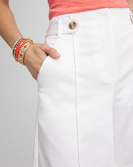 Chico's Discount Alabaster Sateen Tab-Front A-line Shorts