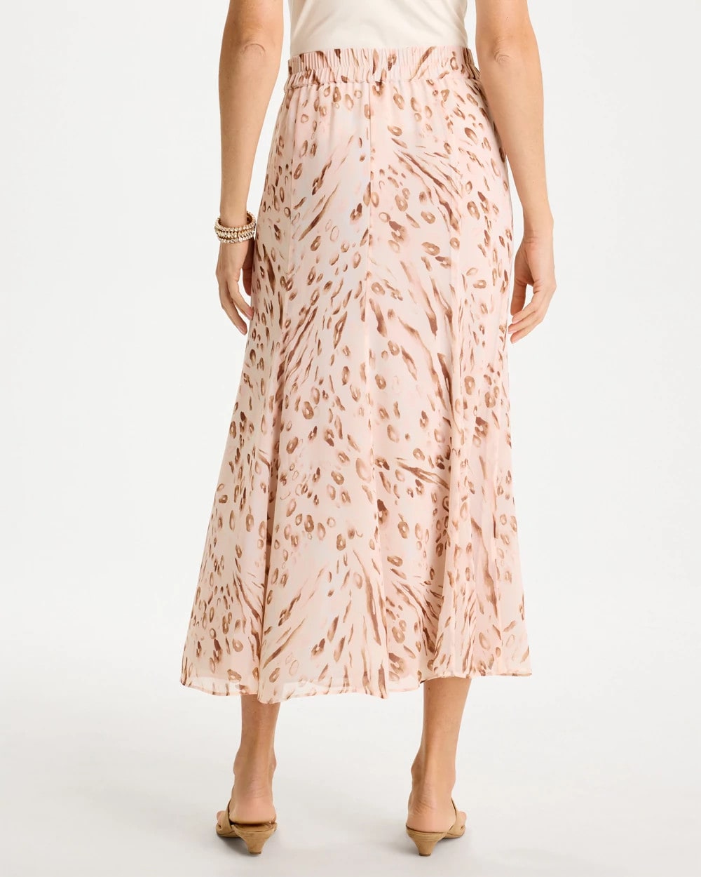 Chico's Outlet Sweet Blossom Cheetah Pull-On Godet Skirt