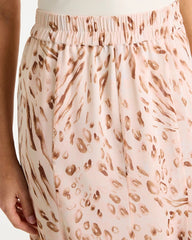 Chico's Outlet Sweet Blossom Cheetah Pull-On Godet Skirt