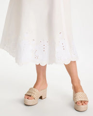 Chico's For Sale Alabaster Alabaster Twill Embroidered Hem Skirt