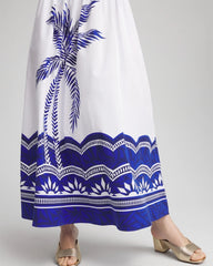 Chico's Sale Alabaster Tropical Smocked Waist Pull-On Skirt