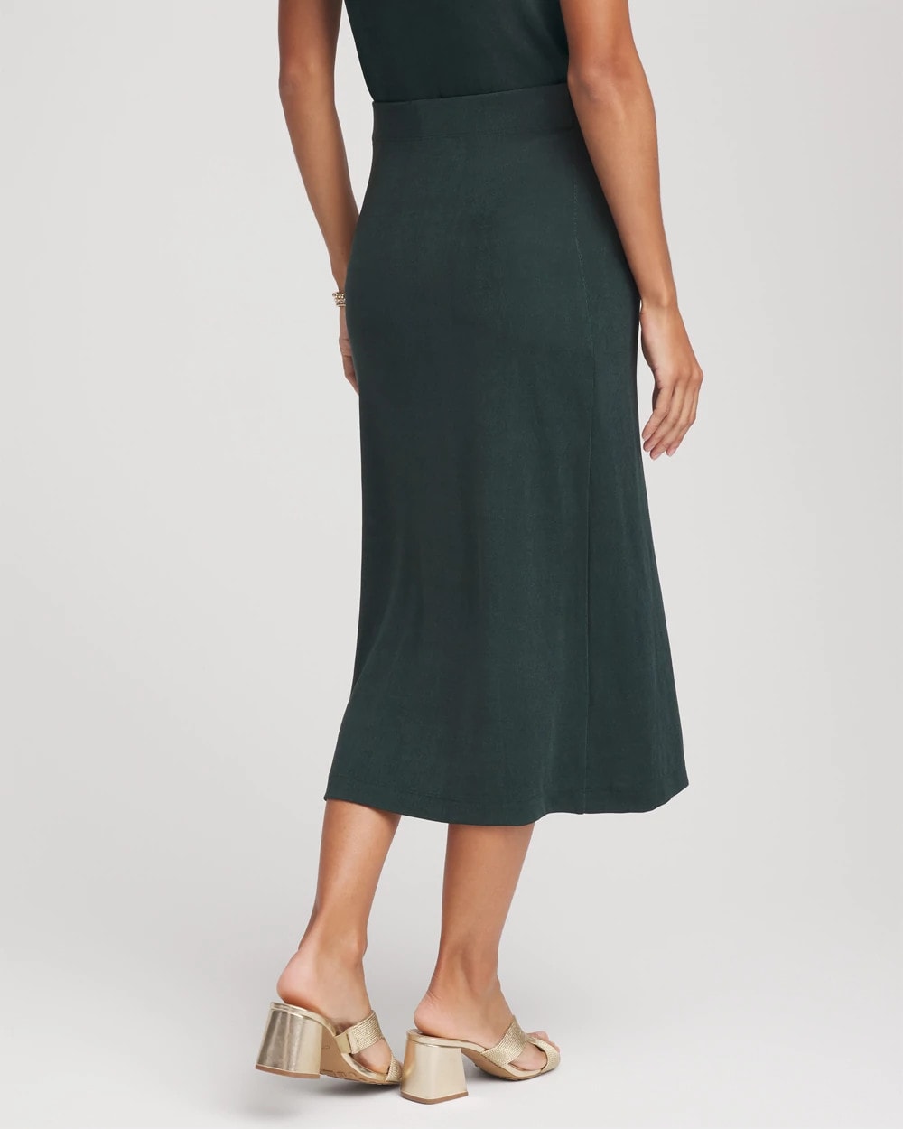 Chico's On Sale Darkest Spruce Travelers™ Artisanal Midi Skirt